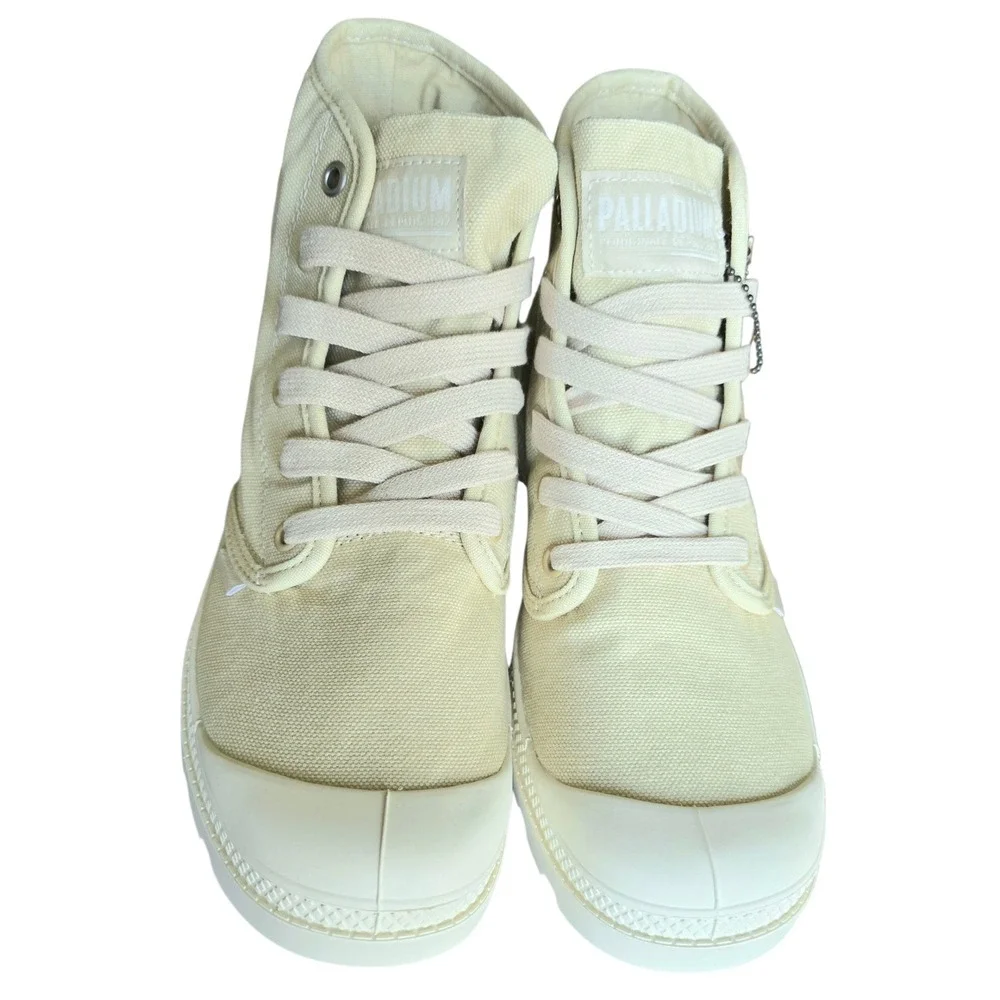 Palladium Pampa Hi‎ Varsity Canvas Boots Sahara Size 7 Lace Up Men